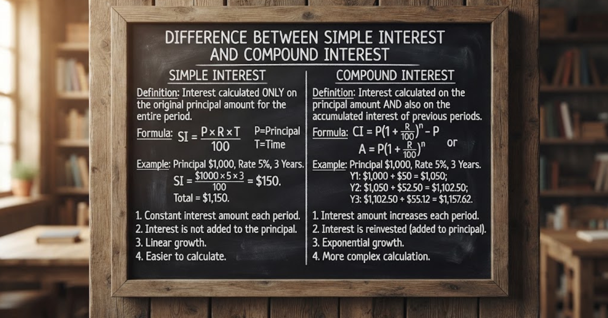 Difference Between Simple Interest and Compound Interest