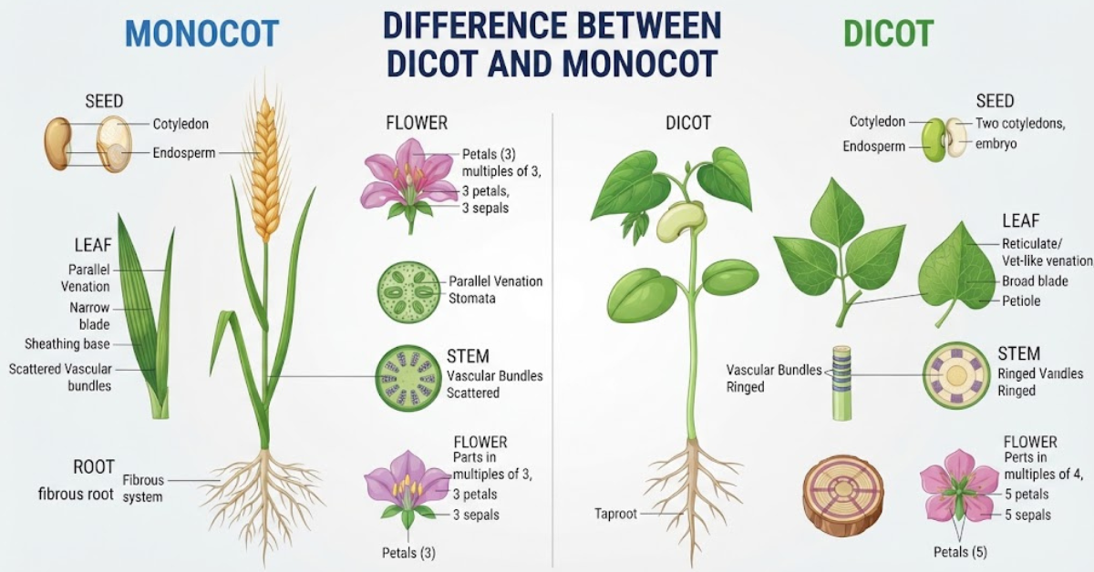 Difference Between Dicot and Monocot: Key Features Explained