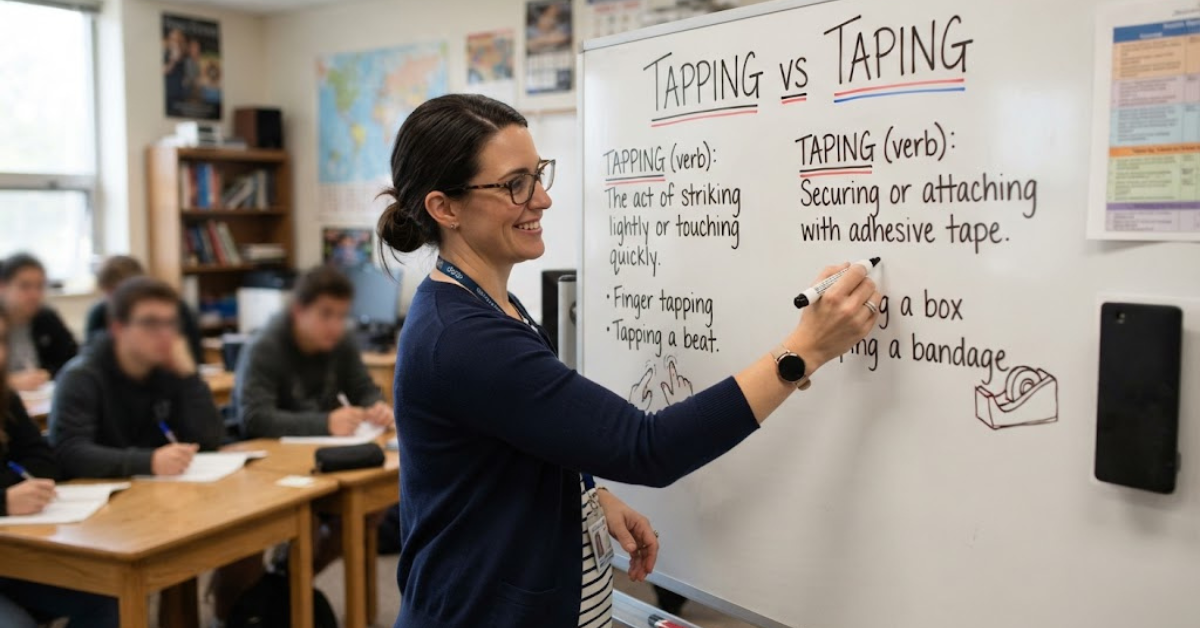 Tapping vs Taping: Meaning, Spelling & Usage